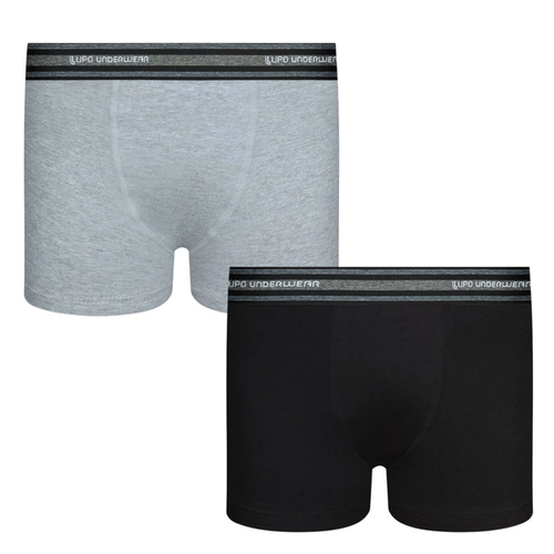 Kit 2 Cuecas Lupo Kids Boxer Infantil Algodão Com Elastano Cós Mini Faixa