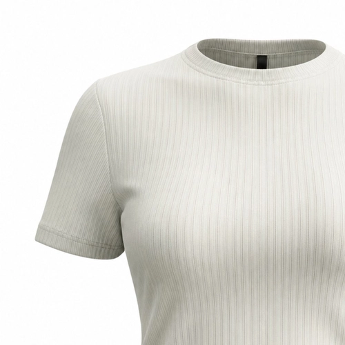 Blusa Lunender Feminina Adulto Básica Com Manga Curta Em Viscose Canelada Tracy