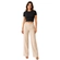 Blusa Lunender Feminina Adulto Básica Com Manga Curta Em Viscose Canelada Tracy - preta-preta