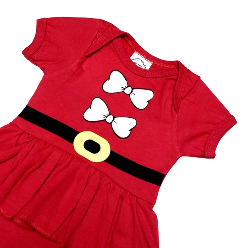 Body Manga Curta Com Babado Mafessoni Especial De Natal Mamãe Noel