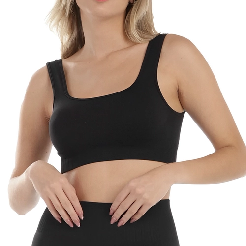 Top Fitness DelRio Feminino Adulto Bojo Removível Sem Costura Em Microfibra