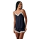 Pijama Short Doll Alças Finas Hope Adulto Em Viscose E Renda Moon - ZDM-AZUL DIAMOND