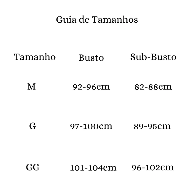 Tabela de Medidas