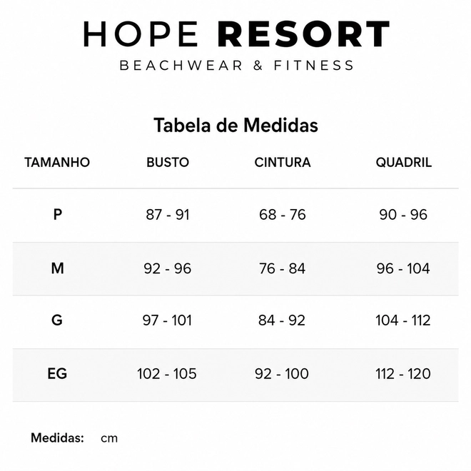Tabela de Medidas