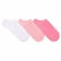 Kit 3 Pares Meias Invisível Cia da Meia Adulto Feminino Sortida - 015-BCO/ROSA
