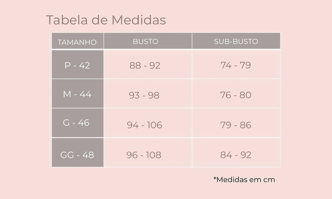 Tabela de Medidas