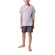 Pijama Lupo Masculino Juvenil Manga Curta Gola V Meia Malha Algodão - 8830-CHUMBO