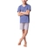 Pijama Lupo Masculino Juvenil Manga Curta Gola V Meia Malha Algodão - 0771-azul-0771-azul