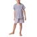 Pijama Lupo Masculino Juvenil Manga Curta Gola V Meia Malha Listrado Algodão - 8235-cinza marinho