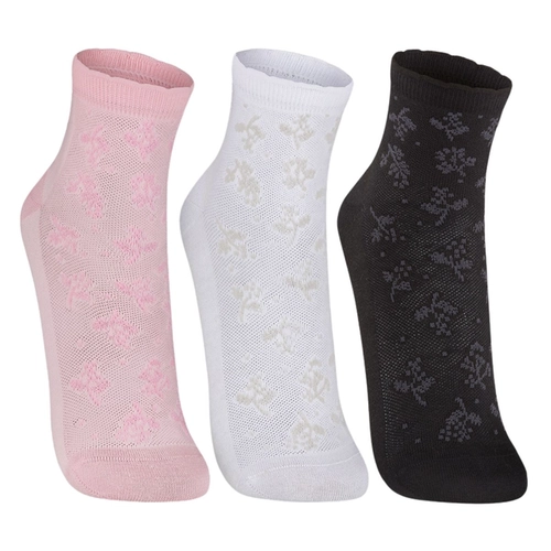 Kit 3 Pares Meias Soquete Lupo Adulto Feminino Algodão Cores Sortidas