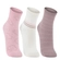 Kit 3 Pares Meias Soquete Lupo Adulto Feminino Algodão Cores Sortidas - 0932-OFF/ROSA/ROSE