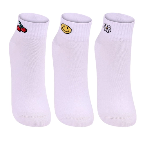 Kit 3 Pares Meias Sapatilha Lupo Adulto Feminino Algodão Cores Sortidas
