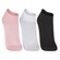 Kit 3 Pares Meias Sapatilha Lupo Adulto Feminino Algodão Cores Sortidas - 0931-PTO/ROSA/BCO