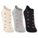 Kit 3 Pares Meias Sapatilha Lupo Adulto Feminino Algodão Cores Sortidas - 0941-CREME/CINZA/PTO