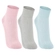 Kit 3 Pares Meias Sapatilha Lupo Adulto Feminino Algodão Cores Sortidas - 0946-ROSA/CINZA/AZUL
