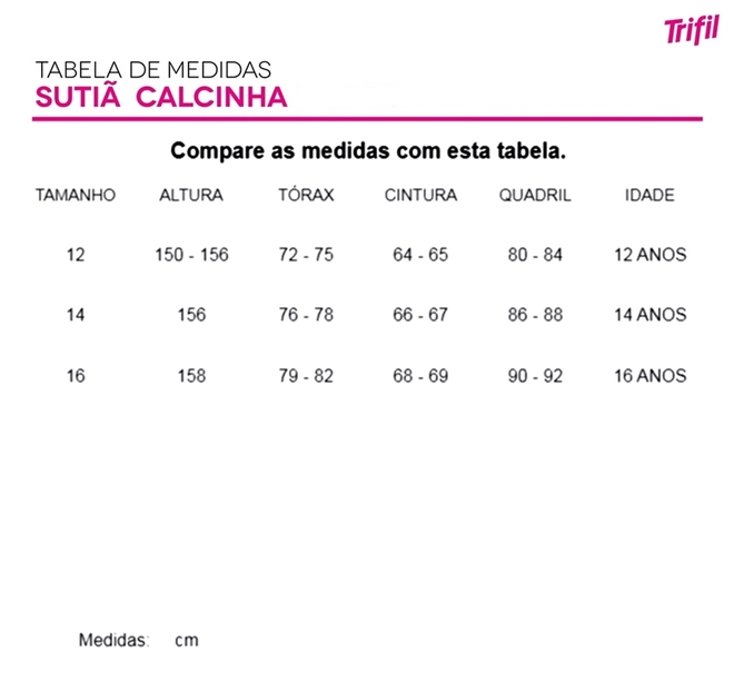 Tabela de Medidas