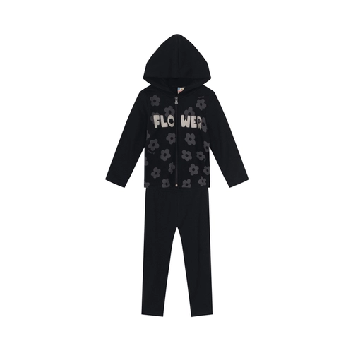 Conjunto Brandili Feminino Infantil Jaqueta Moletom E Calça Legging Molecotton 1/3