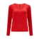 Blusa Manga Longa Lunender Feminina Adulto Básica Decote V Canelada - 017756-VERMELHO AMOR