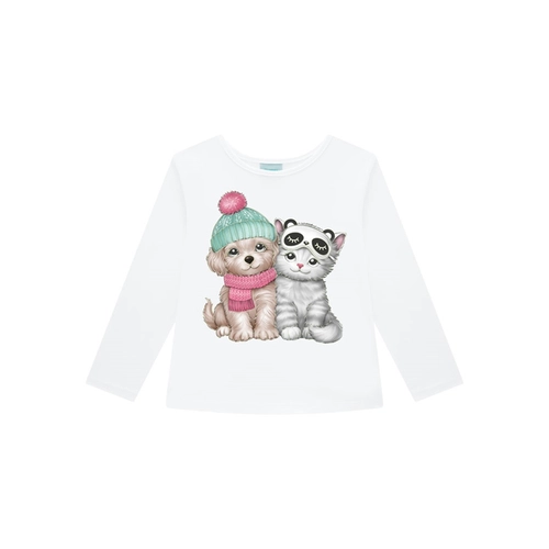Pijama Manga Longa Kyly Feminino Infantil "Brilha no Escuro" Com Máscara Meia Malha De Algodão 4/8