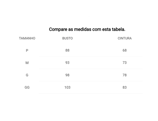 Tabela de Medidas