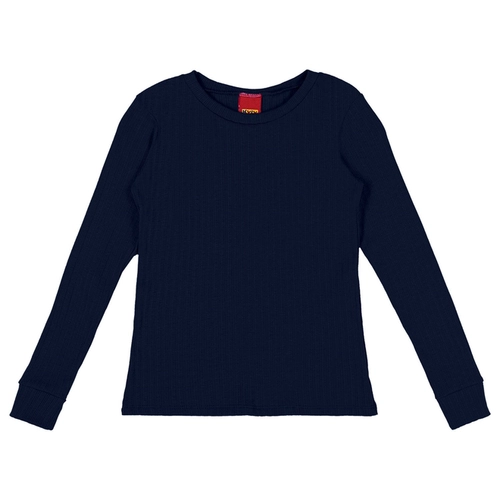 Blusa Manga Longa Kyly Feminina Juvenil Básica Em Malha Ribana Canelada