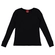 Blusa Manga Longa Kyly Feminina Juvenil Básica Em Malha Ribana Canelada - PRETO-PRETO