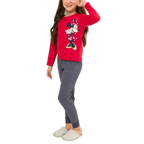 Pijama Manga Longa Disney Minnie Mouse Feminino Infantil Algodão Conf. Evanilda 4/8