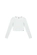 Blusa Cropped Manga Longa Marialícia Adulto Feminina Canelada Gola Redonda Em Poliviscose - BRANCO-BRANCO