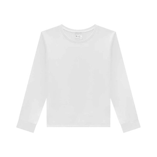 Camiseta Manga Longa Kyly Masculina Juvenil Básica Com Punho Meia Malha Algodão
