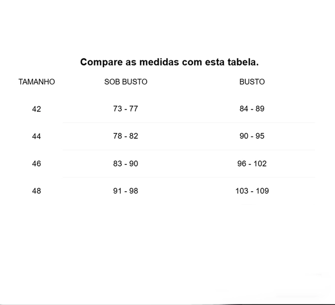 Tabela de Medidas