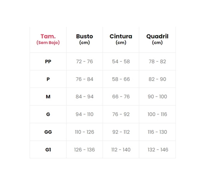 Tabela de Medidas