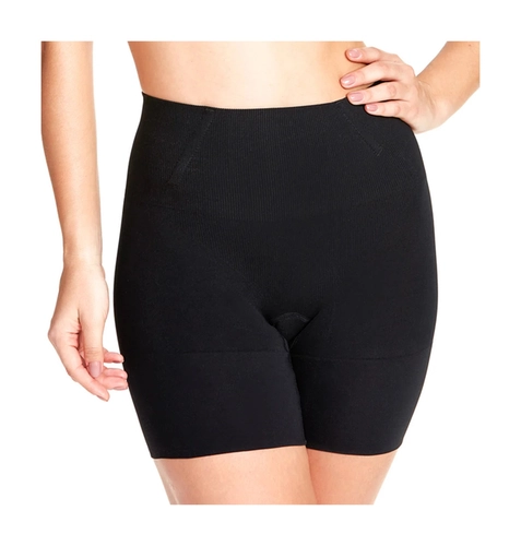 Shorts Modelador Plié Cintura Alta Com Barbatana Em Microfibra