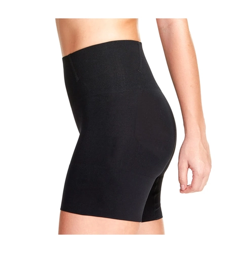 Shorts Modelador Plié Cintura Alta Com Barbatana Em Microfibra