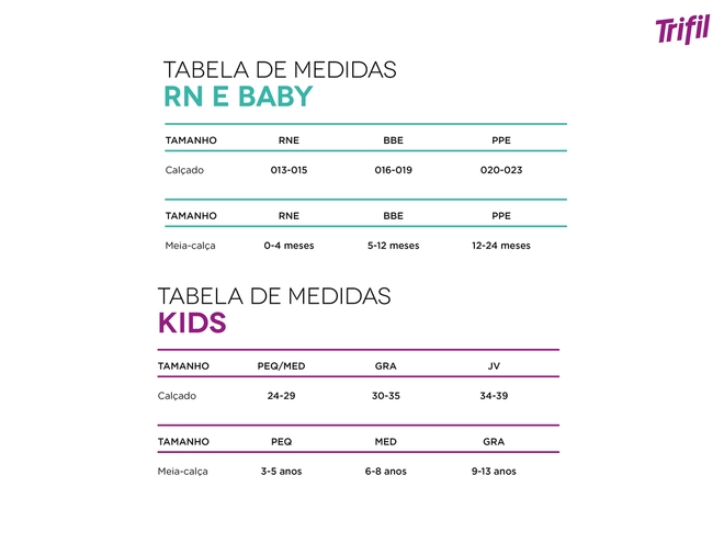 Tabela de Medidas