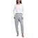 Pijama Manga Longa She Feminino Adulto Algodão - BR00-BRANCO