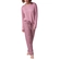 Pijama Manga Longa Lupo Feminino Adulto "La Jardinère" Viscose Com Elastano - 5020-ROSA