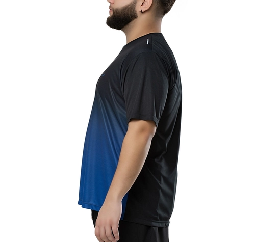 Camiseta Fitness Manga Curta Elite Masculina Adulto Estampa Degradê Microfibra