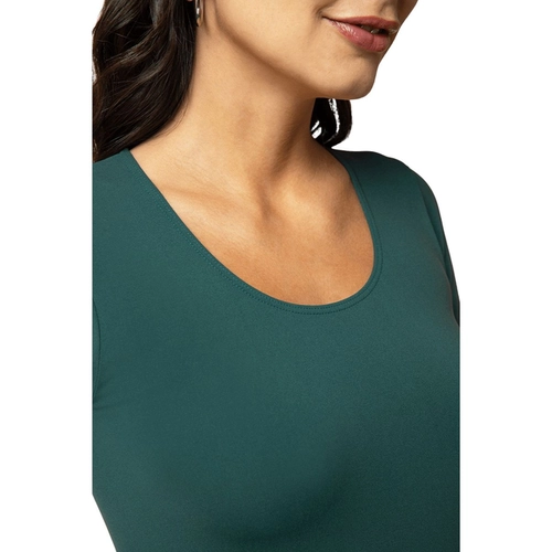 Blusa Manga Longa Loba Feminina Adulto Decote Redondo Sem Costura