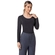 Blusa Manga Longa Loba Feminina Adulto Decote Redondo Sem Costura - 9990-PRETA
