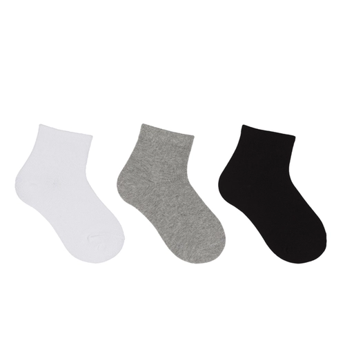 Kit 3 Pares Meias Cano Curto Hoahi Infantil Unissex Em Algodão