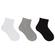 Kit 3 Pares Meias Cano Curto Hoahi Juvenil Unissex Em Algodão - BCO/CZA/PTO-BCO/CZA/PTO