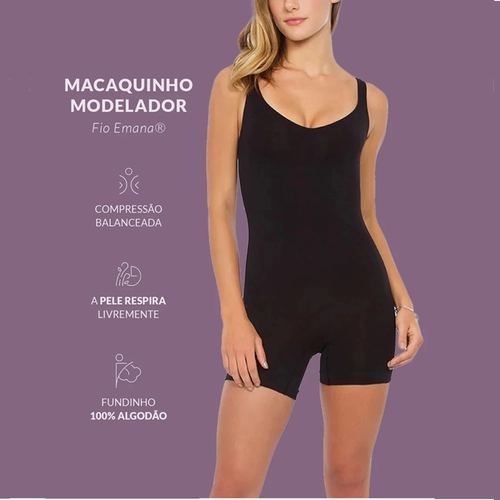 Macaquinho Modelador Plié Feminino Adulto Control Emana®