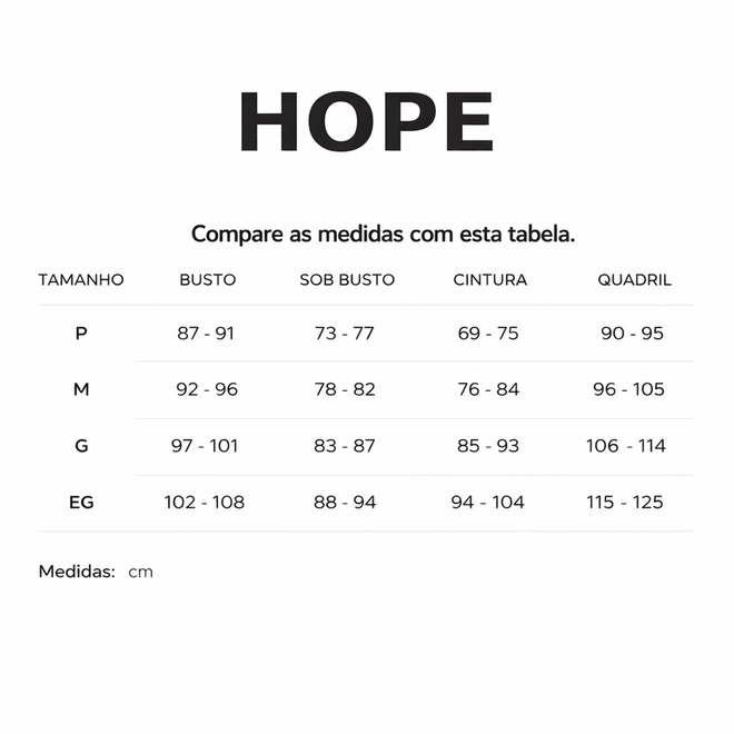 Tabela de Medidas