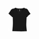 Blusa Manga Curta Marialícia Feminina Adulto Em Malha Canelada - PRETO-PRETO