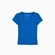 Blusa Manga Curta Marialícia Feminina Adulto Em Malha Canelada - 6025-AZUL QUARTZO