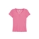 Blusa Manga Curta Marialícia Feminina Adulto Em Malha Canelada - 4122-ROSA TULIPA