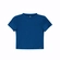 Blusa Manga Curta Marialícia Feminina Adultto Gola Redonda Em Malha Canelada - 6025-AZUL QUARTZO