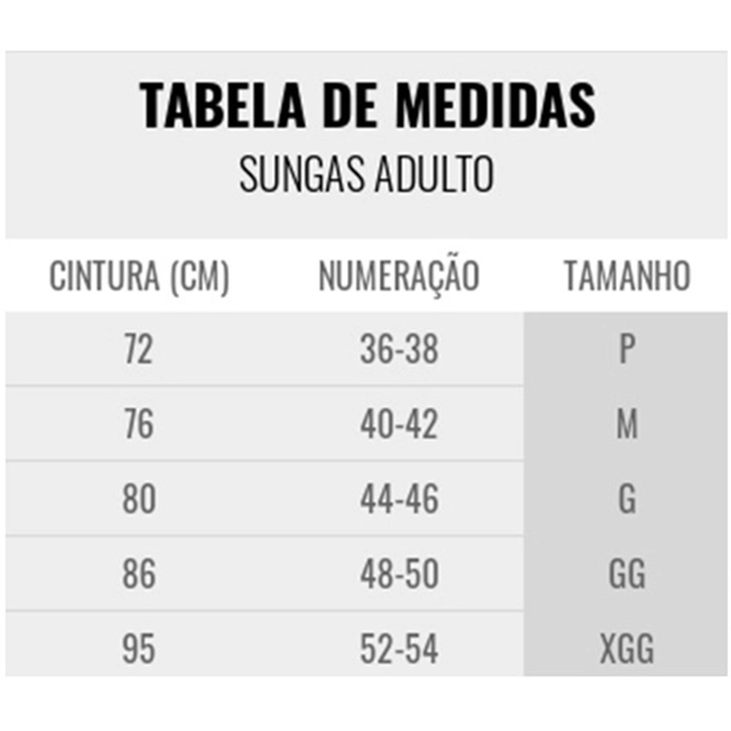 Tabela de Medidas