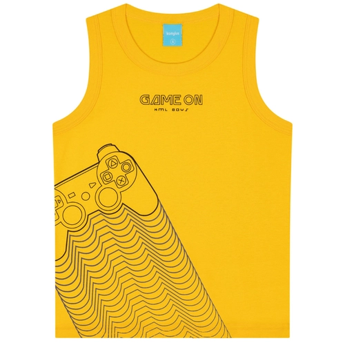 Conjunto kamylus Juvenil Masculino Regata "Game On" E Bermuda Em Algodão
