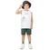 Conjunto kamylus Juvenil Masculino Regata "Game On" E Bermuda Em Algodão - BC0020-BRANCO NOVO